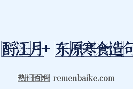 酹江月+东原寒食造句是什么意思的图片